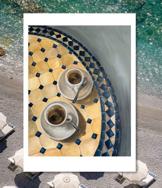 "Espressos in Amalfi" Art Print